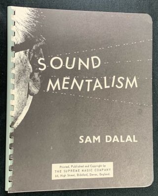 Sound Mentalism By Sam Dalal Supreme Magic Lecture Note Exi