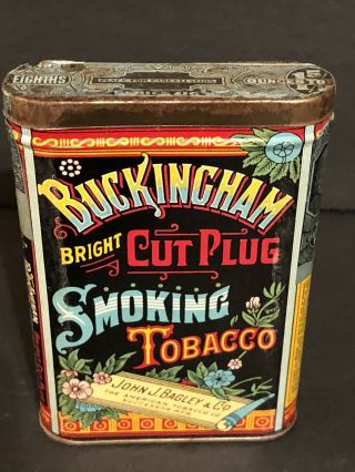 Buckingham Cut Plug Pocket Tobacco Tin Gold Hinge