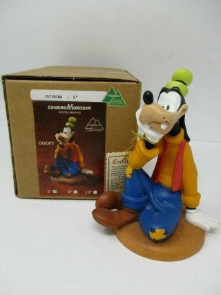 Conrad Moroder Hand Carved Wooden Disney Goofy Figurine 5.  5 " Made In Italy