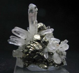 Quartzs Light Amethyst Crystals With Pyrites From Peru. .  Morococha Mine