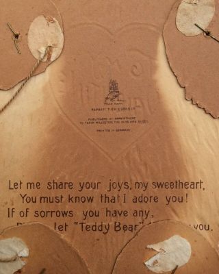 Mechanical Teddy Bear Valentine,  Raphael Tuck & Sons c1905 (die - cut,  embossed) 5