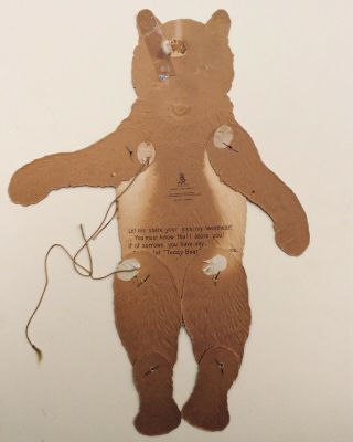 Mechanical Teddy Bear Valentine,  Raphael Tuck & Sons c1905 (die - cut,  embossed) 6