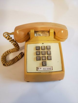 Western Electric Yellow 10 Button Touch Tone Phone 1500 Desktop Phone