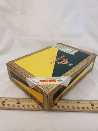 Vintage Wooden Cigar Box 25 - Montecristo No.  4 Empty with Tax Stamp 5