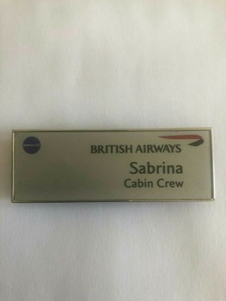 British Airways Cabin Crew Name Badge - Sabrina