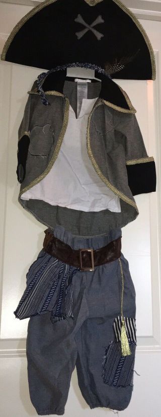 Pottery Barn Kids Over The Top Blue Pirate Halloween Costume 3t