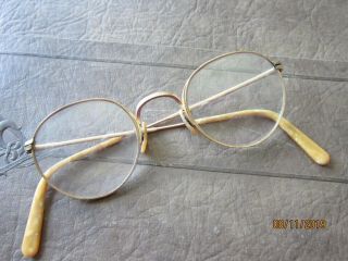 Antique Gold Rim Vintage Glasses Marked B & L 1/10 10kgf Glass