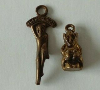 Joan The Wad Two Vintage Lucky Charms Cornish Pixies Solid Brass