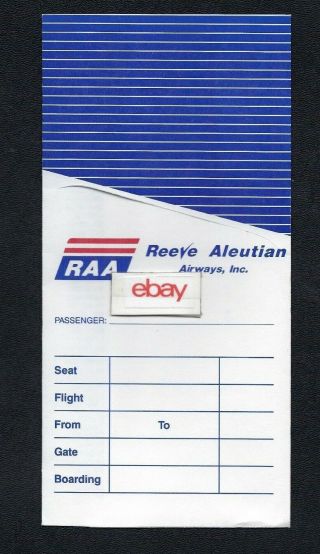 Reeve Aleutian Airways Ticket Jacket/folder Route Map 1970 