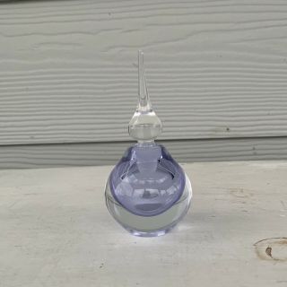 Vtg Vandermark Signed Lilac Perfume Bottle P13n Clear Art Blown Glass Stopper