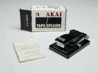 Rare Akai 1/4 " Inch Audio Reel To Reel Tape Splicer As - 3 And Instruct