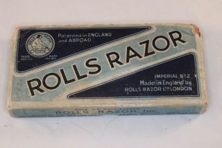 Vintage Rolls Razor Imperial No.  2 Nickel Plated Safety Razor W/ Box & Intruct.