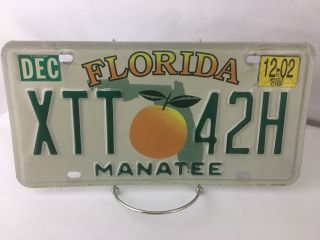 2 Vintage Florida Manatee License Plate Xtt - 42h Xtt - 43h 2012 Car Man Cave Rare