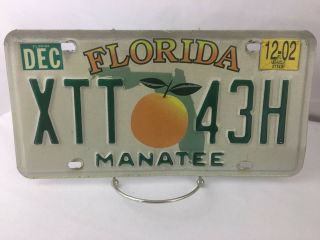 2 VINTAGE FLORIDA MANATEE LICENSE PLATE XTT - 42H XTT - 43H 2012 CAR MAN CAVE RARE 3