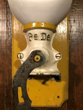 Antique PE.  DE.  Floral German Coffee Grinder Wall Mount Windmill (no catch cup) 2
