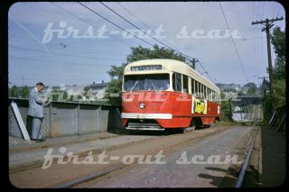 Slide - Prco Pittsburgh 1467 Pcc Trolley Scene Route 56 Aug 1962