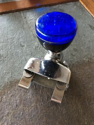 Vintage Blue Star Flip Away Steering Wheel Spinner/Suicide Knob 3