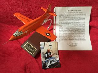 Chuck Yeager Ace Bell X - 1 Rocket Research Plane Oct 1947 Flight Signed