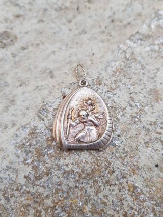 Rrr Rare Old Collectible Silver Pendant With St.  Stylianos Protector Of Children