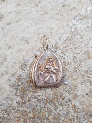 RRR Rare old collectible silver pendant with St.  Stylianos protector of children 3