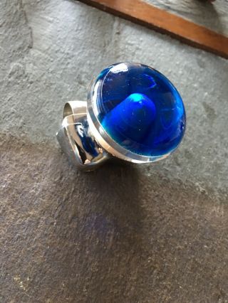 Vintage Blue And Clear Steering Wheel Spinner/suicide Knob