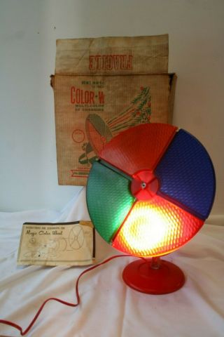 Vintage Christmas Tree Rotating Color Wheel By Gem Electric No.  55r