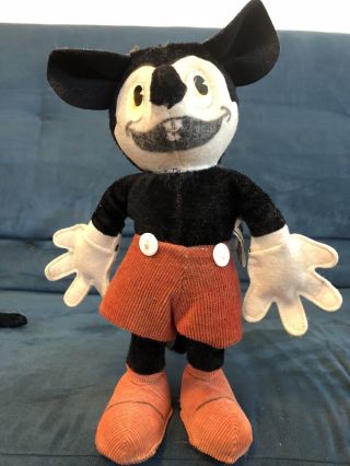 Antique Walt Disney Mickey Mouse Toy Stuffed Animal Character Novelty Co Conn.