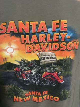 Harley Davidson Motorcycles Green T Shirt Mens 4xl Big 4x Santa Fe Nm Mexico