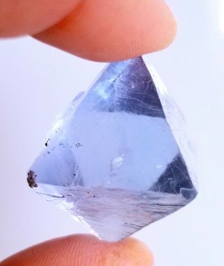 Gemmy Sky Blue Illinois Fluorite Octahedron With Chalcopyrite Inclusions LQQK 5