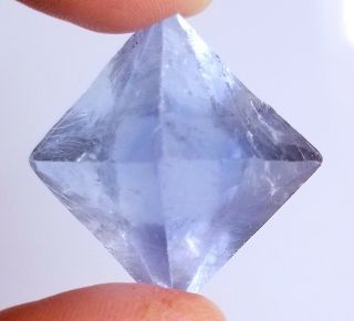 Gemmy Sky Blue Illinois Fluorite Octahedron With Chalcopyrite Inclusions LQQK 6