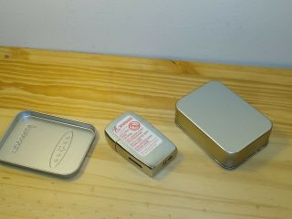 ZIPPO BLU LIGHTER Brush Chrome in Collector Tin with instructions 4