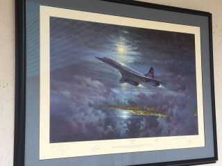Speedbird By Simon Atack Aviation Art Print 447/500 Framed 7 Signatures