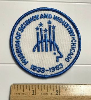 Museum Of Science And Industry Chicago 1938 - 1988 50th Anniversary Round Patch