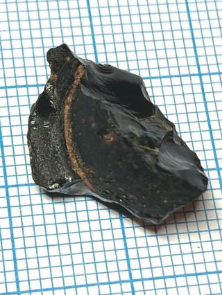Australite 9: Australian tektite from meteorite impact,  Button Fragment w P Rim 5