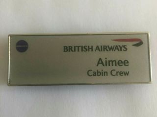 British Airways Cabin Crew Name Badge - Aimee