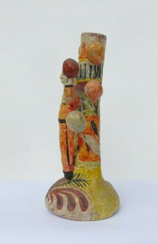 IN THE MANNER OF THE FLORES FAMILY - OLD MEXICAN POTTERY CLOWN JUGGLER 3