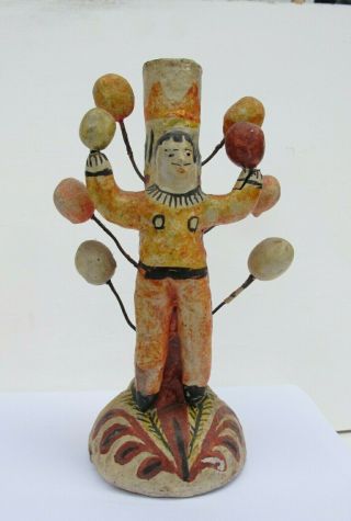 IN THE MANNER OF THE FLORES FAMILY - OLD MEXICAN POTTERY CLOWN JUGGLER 5