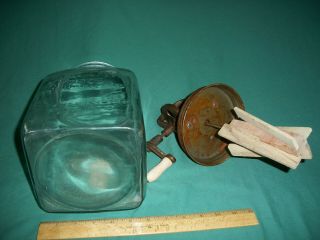 Antique Glass Daze Churn No 40 Patented Feb 14,  1922 – Wooden Paddles 7