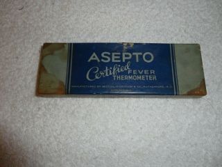 Vintage 1943 B - D Asepto Fever Thermometer W/box And Insert.
