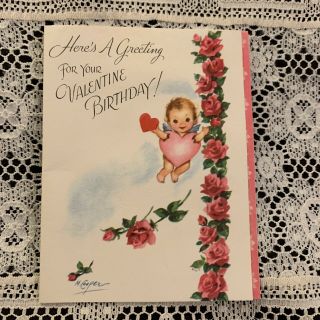 Vintage Greeting Card Valentine Birthday Rust Craft Cupid M Cooper