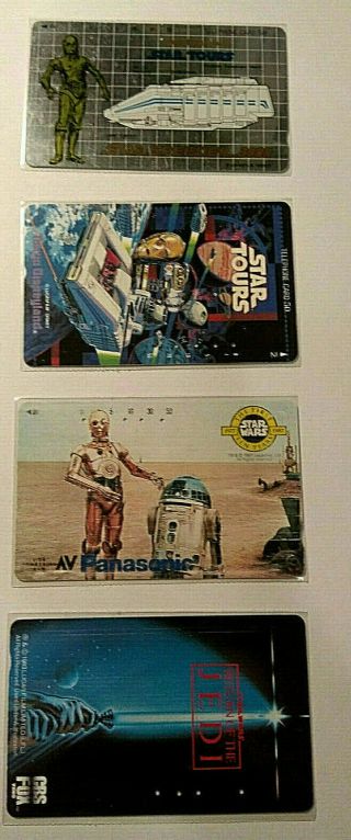 Star Wars Tokyo 4 Different Japan Telephone Cards 1980 - 1987 U N I Q U E