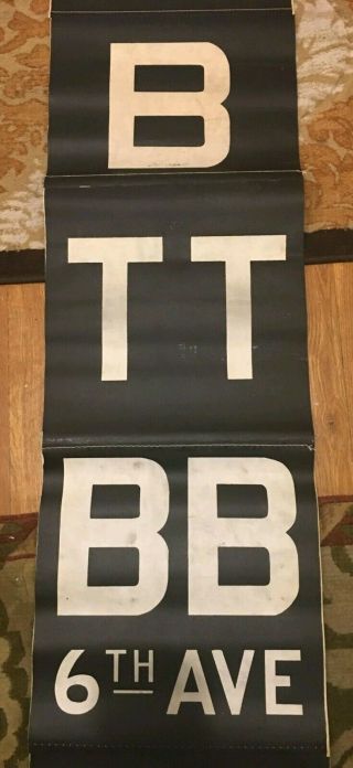 Nyc Subway Front End Rollsign From R1 - 9 Train,  Has A To Tt Lines Edition Ind Bmt