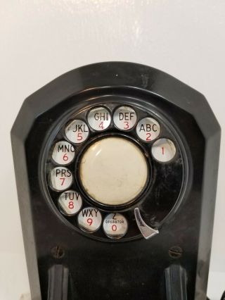 Automatic Electric Antique Rotary Dial Black Telephone Wall Mount Art Deco 2