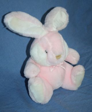 Gund Pink White Plush Easter Bunny Rabbit 8 " Vtg 1986 Stuffed Soft Toy Korea K - 7