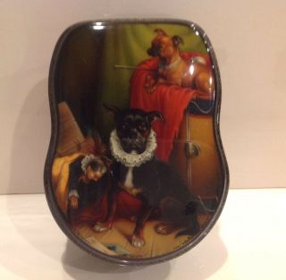 Fedoskino Russian Lacquer Box Papier Mache " In The Сircus " Lebedevs