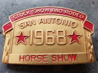 Horse Show Badge Pin 1968 San Antonio Stock Show & Rodeo Texas