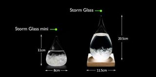 Storm Glass Barometer Crystal Drops Water Shape Large Weather Monitor 4