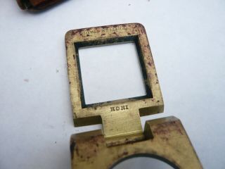 ANTIQUE VINTAGE OLD MILL WORKER BRASS MAGNIFYING GLASS THREAD COUNTER RARE 1 