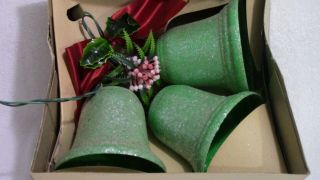 Vintage Green Ringalite Cluster Bell Electric Christmas Bell Lights