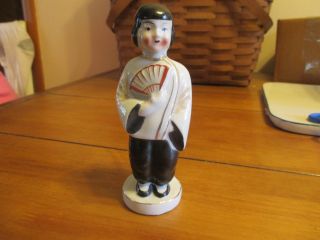 Occupied Japan Geisha Girl Porcelain Vase / Incense Burner / Chopstick Holder